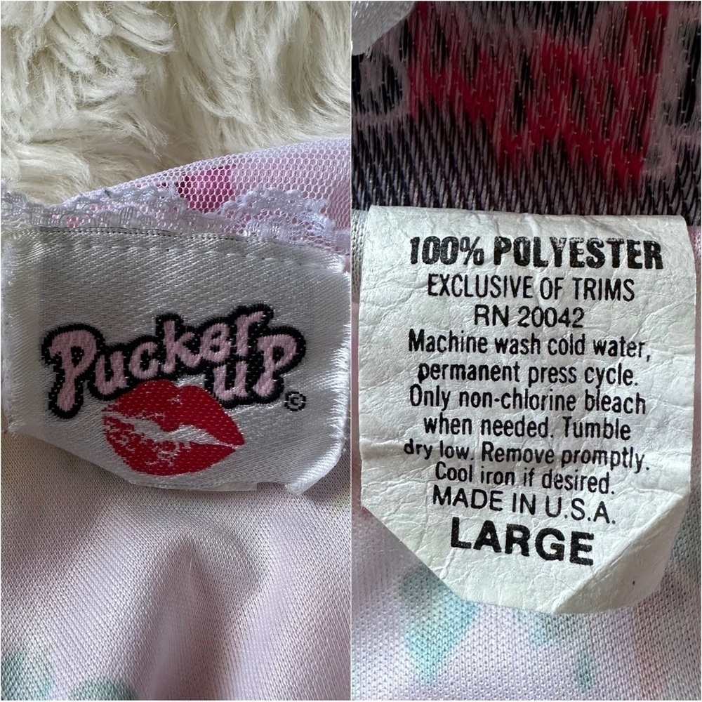 Pucker Up Slip Nightgown Sleepwear Vintage Floral Lace Pink L - Picture 8 of 12